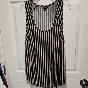 Torrid Black Mauve Pink and White Striped Tank Top